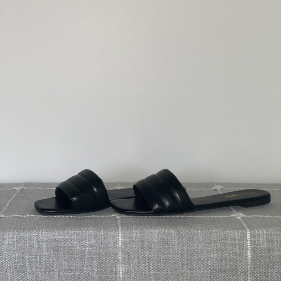 Faux leather black slides - Picture 2 of 2